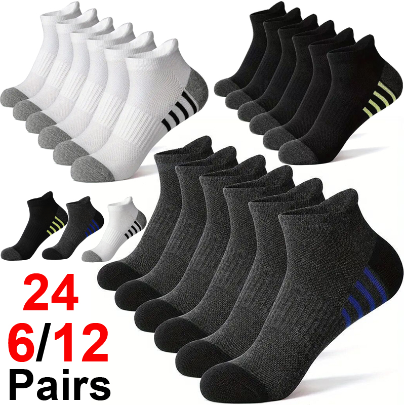 Outdoor Sports Activities - 6/12/24Pairs Men's Sports Socks Breathable Comfortable
