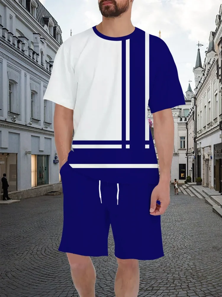 Stripe 3D Print T-Shirt Men's  - đánh giá và giá Outdoor Sports Activities