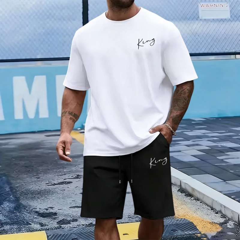 King Letter Men's Set Cotton T - đánh giá và giá Outdoor Sport Leisure