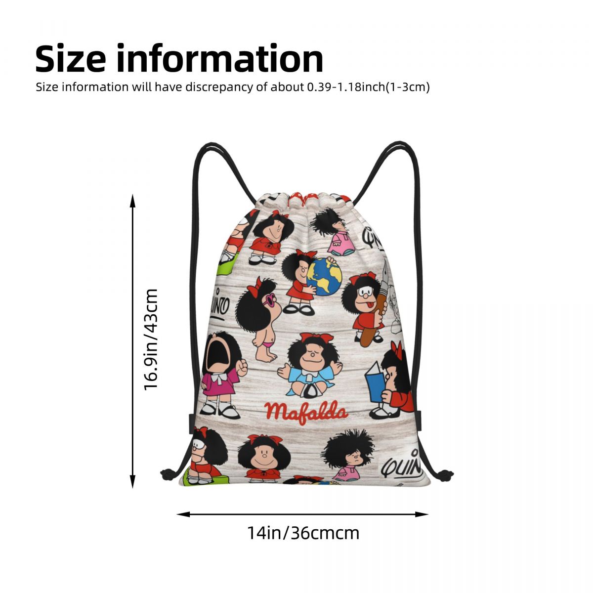 Custom Kawaii Cartoon Mafalda  - đánh giá và giá Outdoor Sport Backpack